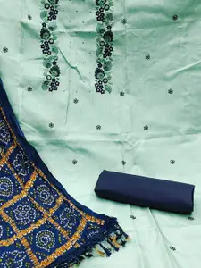 MANVAA Floral Embroidered Pure Silk Unstitched Dress Material