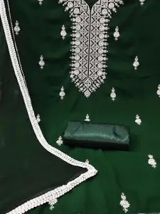 MANVAA Ethnic Motifs Embroidered Silk Georgette Unstitched Dress Material