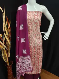 MANVAA Ethnic Motifs Printed Pure Cotton Unstitched Dress Material