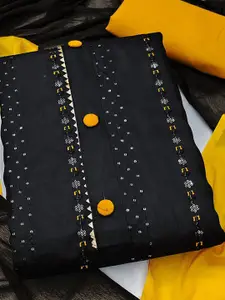 MANVAA Floral Embroidered  Gotta Patti Unstitched Dress Material