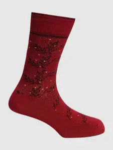 Blackberrys Men Pack Of 2 Patterned Calf Length Cotton Socks