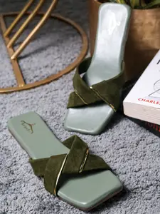 Brauch Suede Slip-On Open Toe Flats