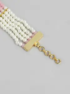 Anouk Women Brass Pearls Gold-Plated Wraparound Bracelet