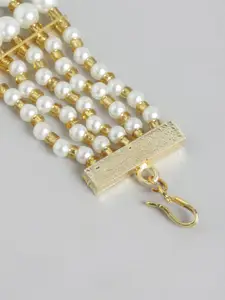 Anouk Women Brass Pearls Gold-Plated Wraparound Bracelet