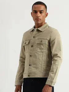 United Colors of Benetton Spread Collar Rivets Cotton Denim Jacket