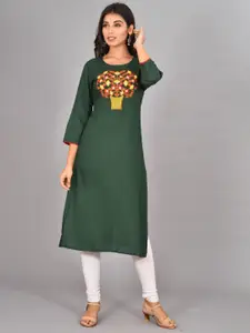 KALINI Ethnic Motifs Yoke Design Thread Work Kurta