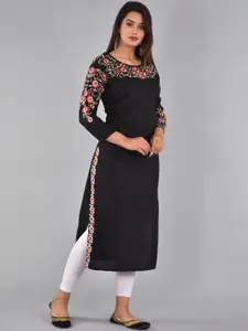 KALINI Ethnic Motifs Embroidered Straight Kurta
