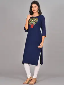 KALINI Ethnic Motifs Yoke Design Thread Work Kurta