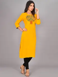 KALINI Floral Embroidered Straight Kurta