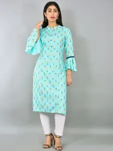 KALINI Floral Printed Bell Sleeves Kurta