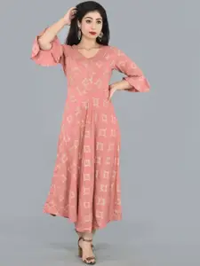 KALINI Ethnic Printed A-Line Ethnic Dress