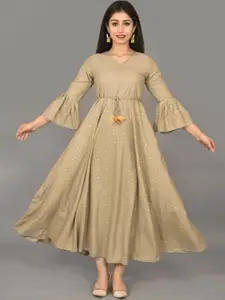 KALINI Ethnic Motif Printed A-Line Maxi Ethnic Dress