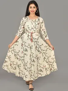KALINI Floral Printed A-line Ethnic Dress