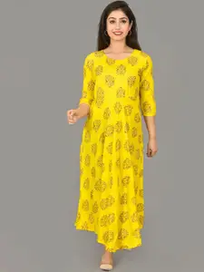 KALINI Ethnic Motifs Printed A-Line Ethnic Dress
