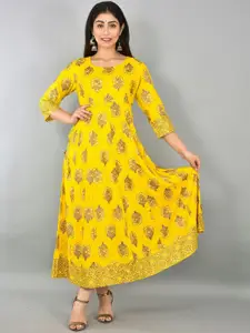 KALINI Floral Printed Anarkali Ethnic Dress