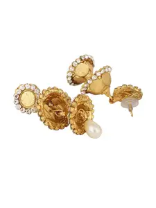 ANIKAS CREATION Gold-Plated Dome Shaped Jhumkas