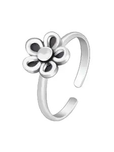 GIVA Set of 2 Rhodium Plated Oxidised Silver Adjustable Toe Rings