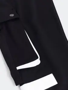 Snitch Men Black & White Classic Cargos Trousers