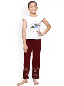 BAESD Girls Pack of 3 Bottom Printed Cotton Lounge Pants
