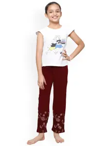 BAESD Girls Pack of 2 Bottom Printed Cotton Lounge Pants