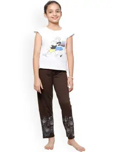 BAESD Girls Pack of 3 Bottom Printed Cotton Lounge Pants