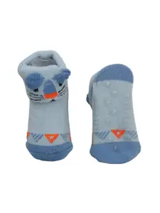 Yellow Bee Infant Boys Pack Of 3 Animal-Patterned Anti-Skid Above Ankle-Length Socks