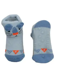 Yellow Bee Infant Boys Pack Of 2 Patterned Anti-Skid Cotton Ankle-Length Socks