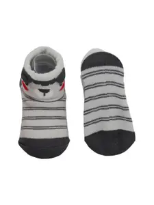 Yellow Bee Infant Boys Pack Of 3 Patterned Ankle-Length Anti-Skid Cotton Socks