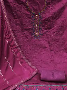 MANVAA Floral Embroidered Sequinned Detailed Unstitched Dress Material