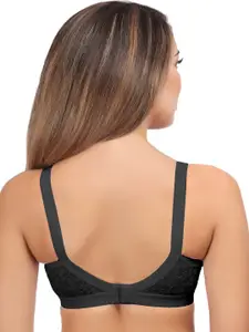 Eve's Beauty Floral Self Design Full Coverage Cotton Minimizer Bra With All Day Comfort