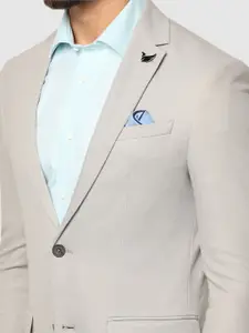 Blackberrys Men Self Design Single-Breasted Slim Fit Blazers