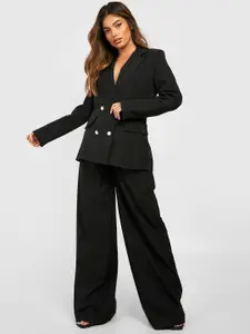 Boohoo Double-Breasted Button Front Blazer
