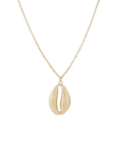 VIRAASI Gold-Plated Sea Shell Pendant Chain Necklace