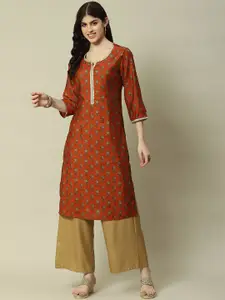 Rangriti Floral Printed Straight Kurta