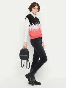 KASMA Abstract Printed Woollen Sweater Vest