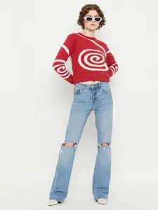 KASMA Quirky Printed Woollen Pullover