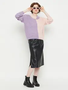 KASMA Colourblocked Wool Pullover Sweater