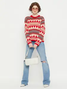 KASMA Chevron Printed Woollen Sweater Vest