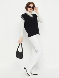 KASMA Cable Knit V-Neck Woollen Sweater Vest