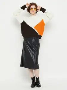 KASMA Colourblocked Woollen Pullover