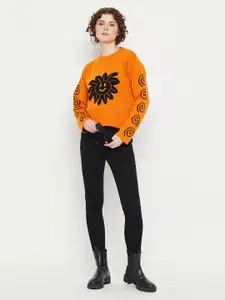 KASMA Quirky Printed Woollen Pullover