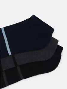 CRUSSET Men Pack Of 3 Cotton Assorted Ankle-Length Socks