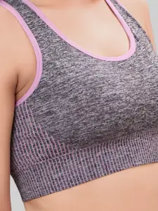 PLUMBURY Full Coverage Removable Padding Seamless Sports Bra