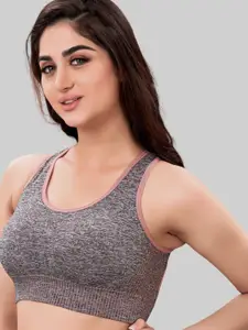 PLUMBURY Full Coverage Removable Padding Seamless Sports Bra