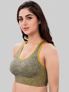 PLUMBURY Full Coverage Removable Padding Seamless Sports Bra