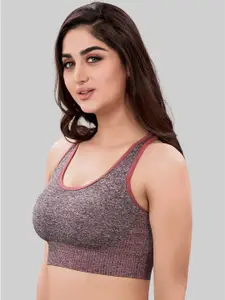 PLUMBURY Full Coverage Removable Padding Seamless Sports Bra