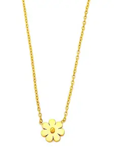 MYKI Gold-Plated Flower Pendant With Chain
