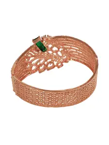 Bhana Fashion Rose Gold-Plated American Diamond Bangle-Style Bracelet