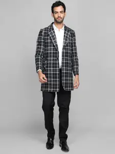 Dlanxa Men Checked Single-Breasted Wool Overcoat