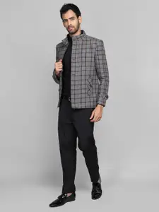 Dlanxa Checked Single Breasted Tweed Overcoat